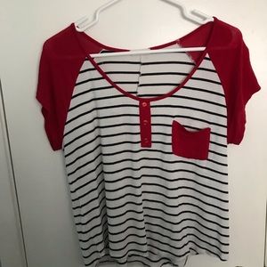 Red striped top